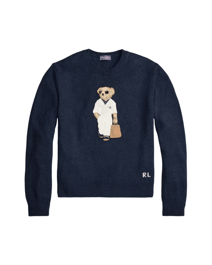 POLO RALPH LAUREN - Pull Polo Bear en soie et lin Bleu marine - Lothaire