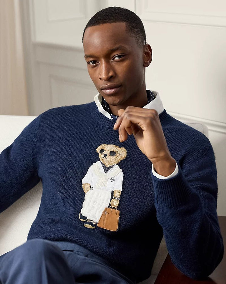 POLO RALPH LAUREN - Pull Polo Bear en soie et lin Bleu marine - Lothaire