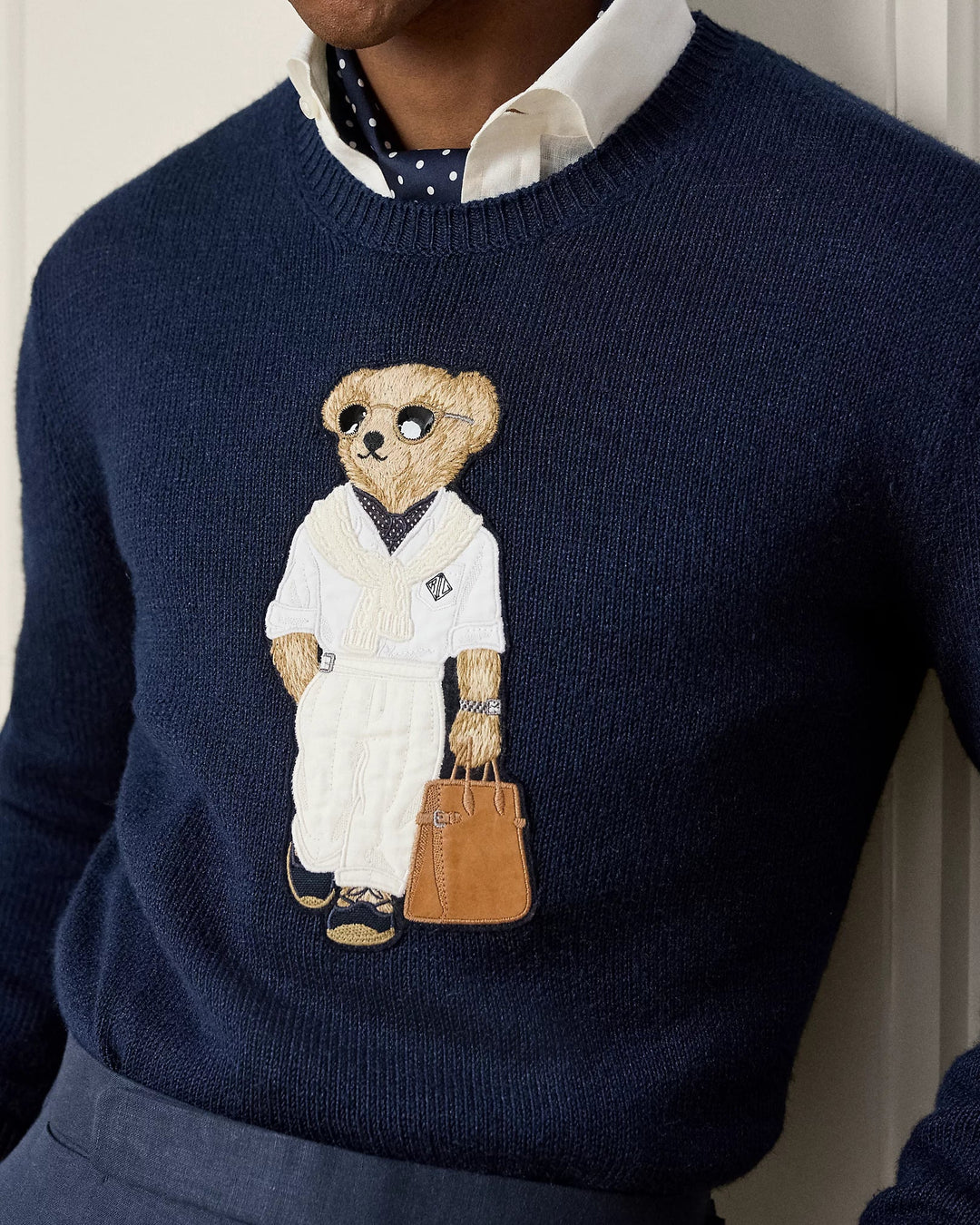 POLO RALPH LAUREN - Pull Polo Bear en soie et lin Bleu marine - Lothaire