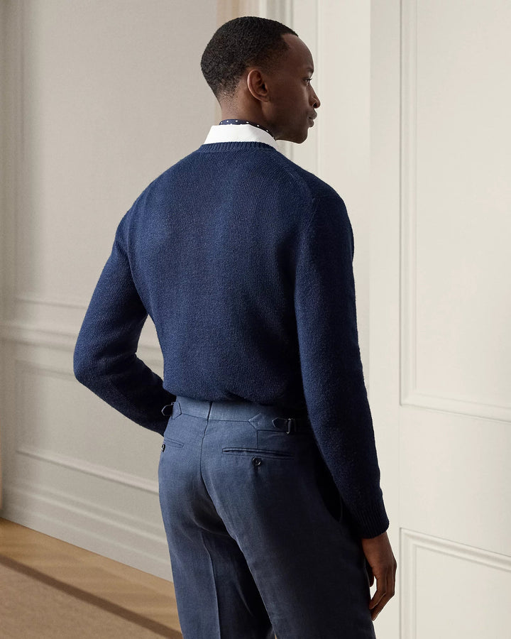 POLO RALPH LAUREN - Pull Polo Bear en soie et lin Bleu marine - Lothaire