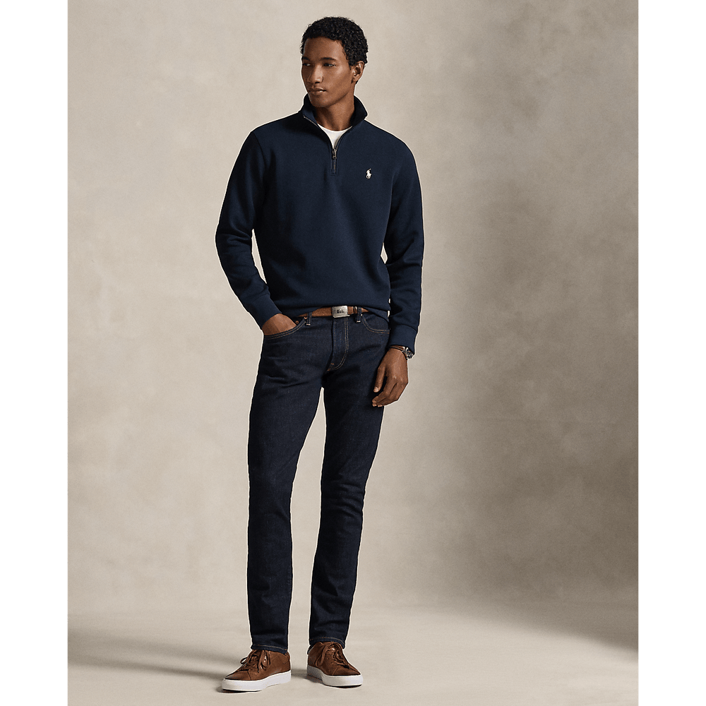 POLO RALPH LAUREN - Pull quart de zip en maille double Aviator navy - Lothaire