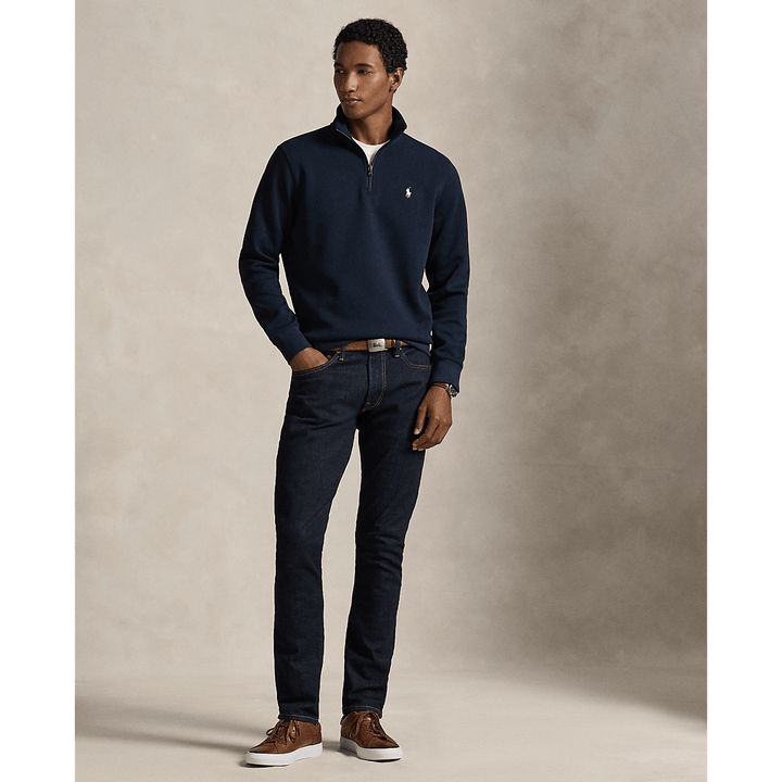 POLO RALPH LAUREN - Pull quart de zip en maille double Aviator navy - Lothaire