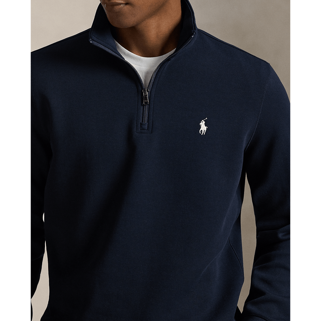 POLO RALPH LAUREN - Pull quart de zip en maille double Aviator navy - Lothaire