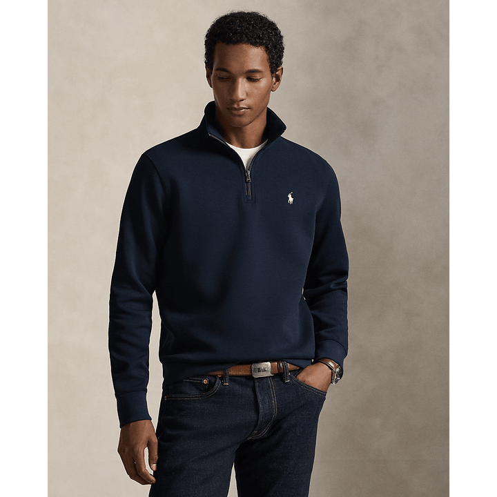 POLO RALPH LAUREN - Pull quart de zip en maille double Aviator navy - Lothaire