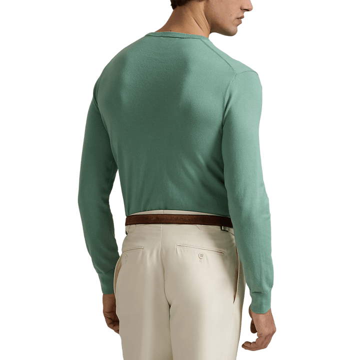 POLO RALPH LAUREN - Pull Slim Fit en coton texturé Vert - Lothaire