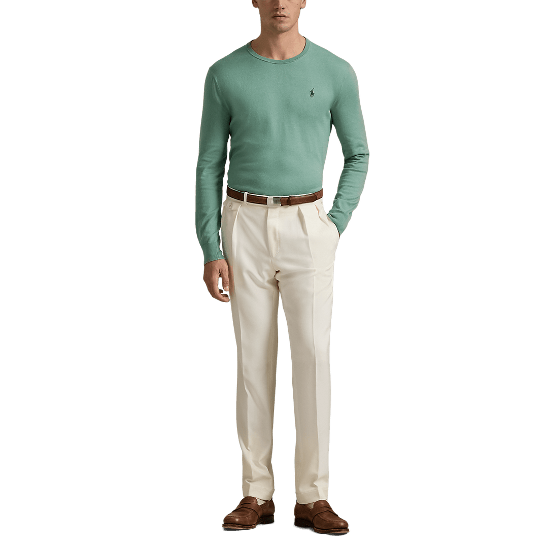 POLO RALPH LAUREN - Pull Slim Fit en coton texturé Vert - Lothaire