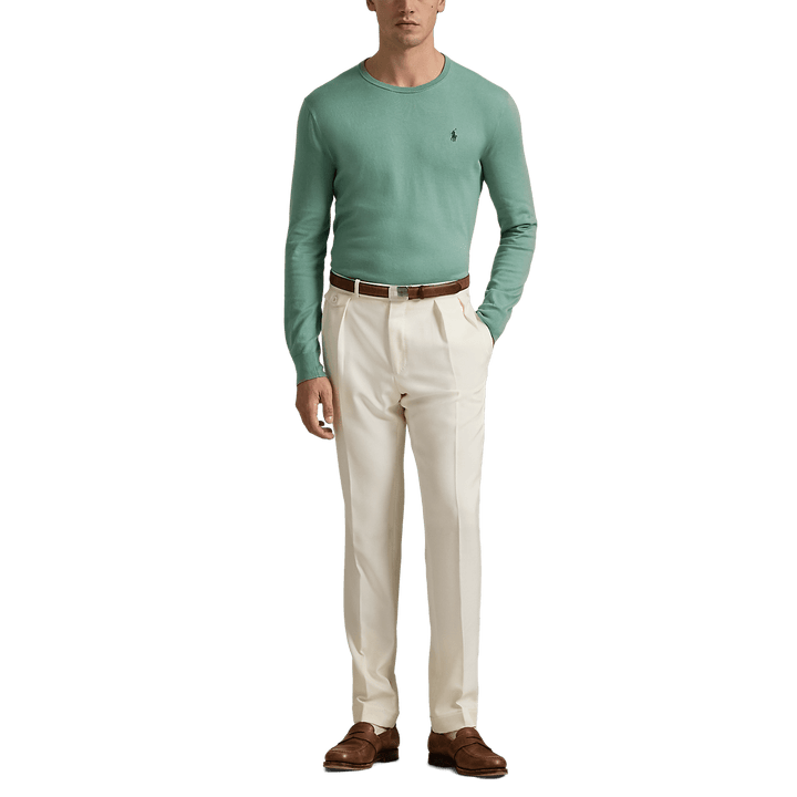 POLO RALPH LAUREN - Pull Slim Fit en coton texturé Vert - Lothaire