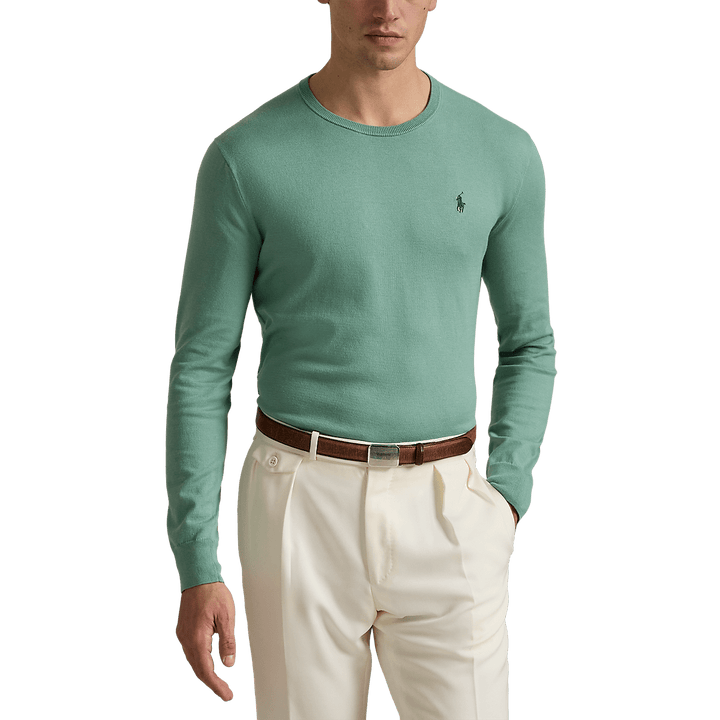 POLO RALPH LAUREN - Pull Slim Fit en coton texturé Vert - Lothaire