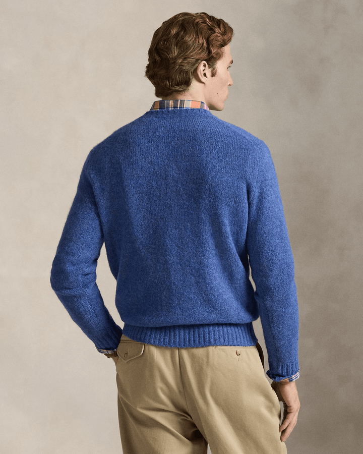 POLO RALPH LAUREN - Pull texturé à col rond Bleu chiné - Lothaire