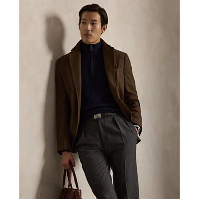 POLO RALPH LAUREN - Pull Torsadé en Coton à Col Cheminée Bleu Marine - Lothaire