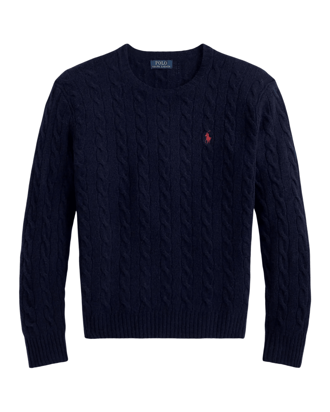 POLO RALPH LAUREN - Pull torsadé en laine et cachemire Bleu marine - Lothaire