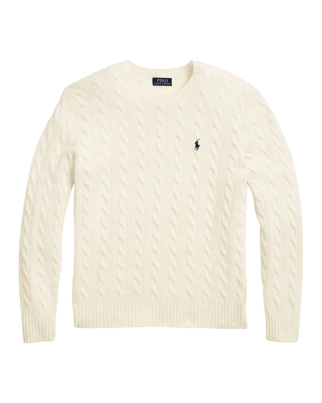 POLO RALPH LAUREN - Pull torsadé en laine et cachemire Crème - Lothaire