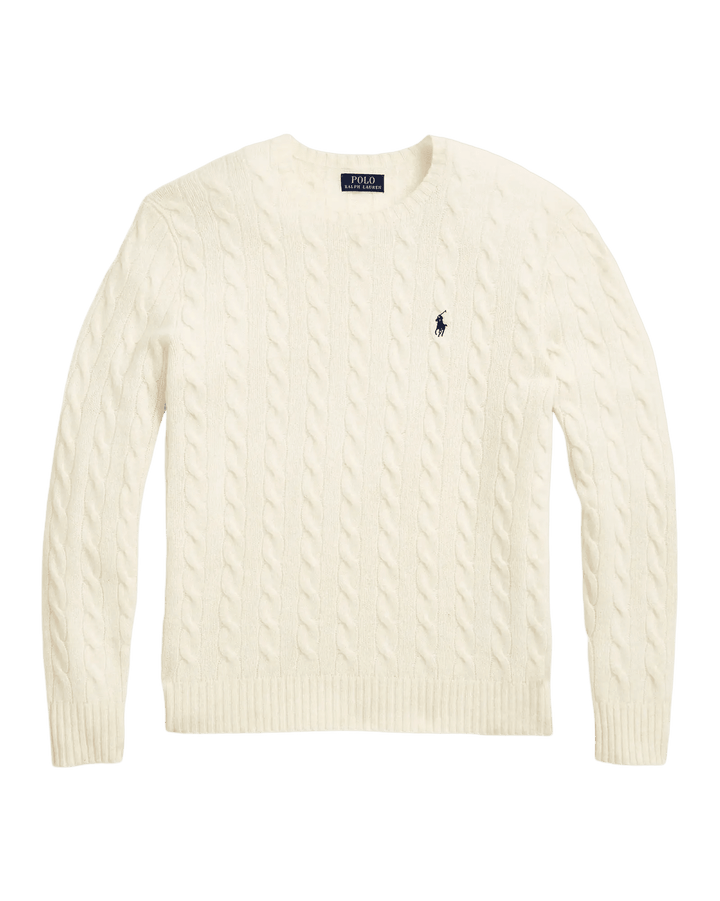 POLO RALPH LAUREN - Pull torsadé en laine et cachemire Crème - Lothaire