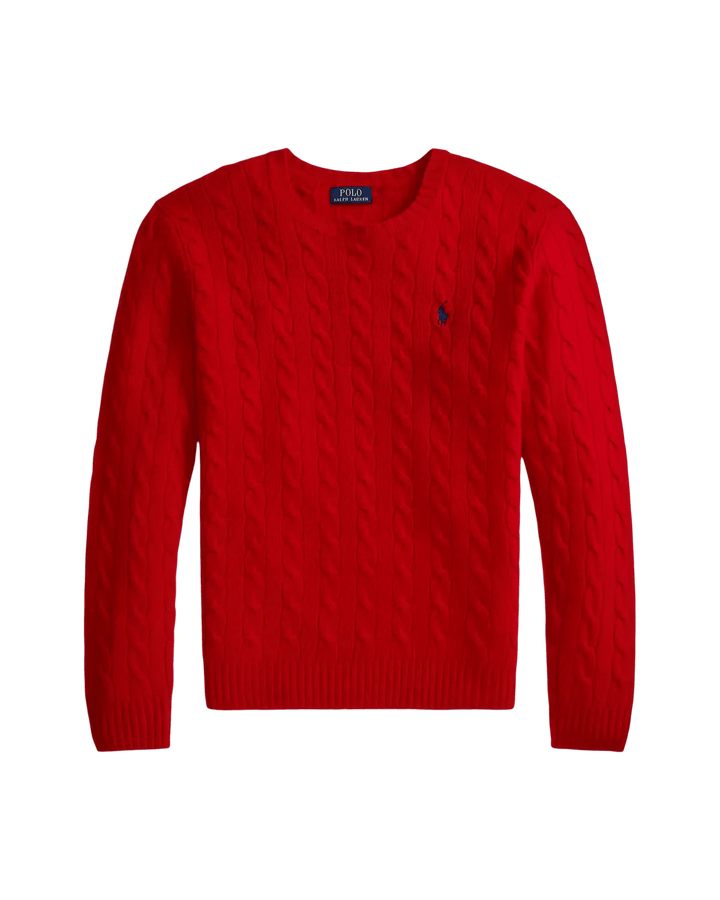 POLO RALPH LAUREN - Pull torsadé en laine et cachemire Rouge - Lothaire