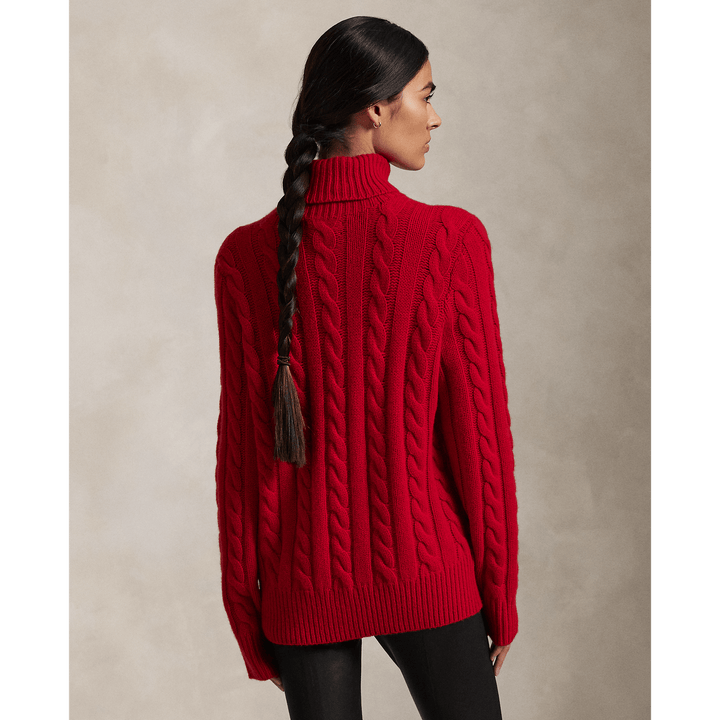 POLO RALPH LAUREN - Pull torsadé en laine et cachemire Rouge Park Av. - Lothaire