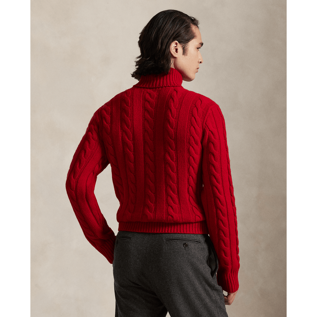POLO RALPH LAUREN - Pull torsadé en laine et cachemire Rouge Park Av. - Lothaire