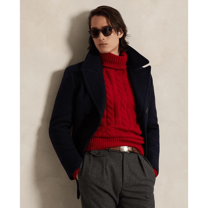 POLO RALPH LAUREN - Pull torsadé en laine et cachemire Rouge Park Av. - Lothaire