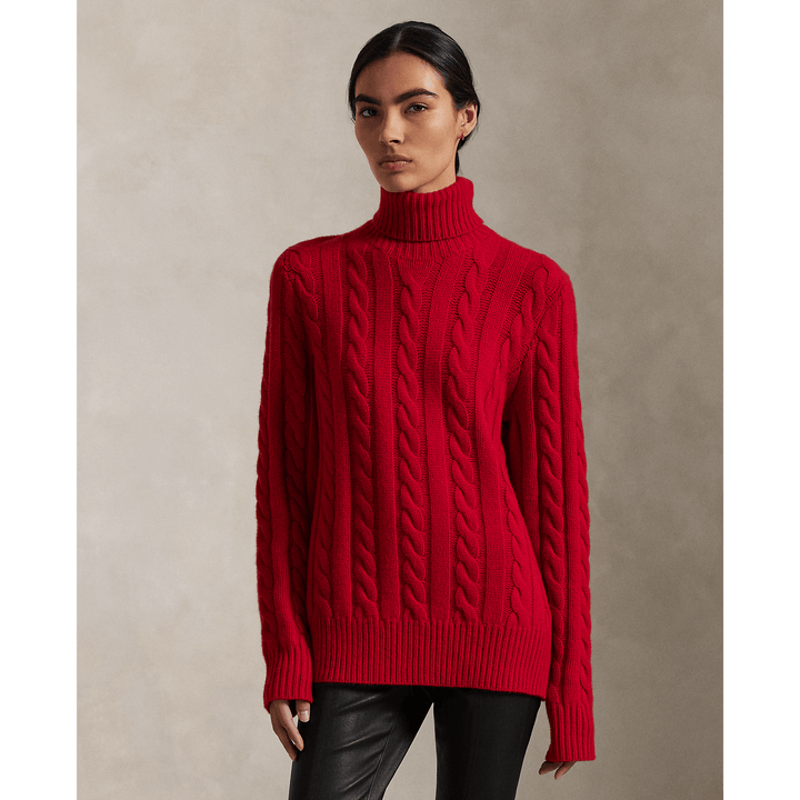 POLO RALPH LAUREN - Pull torsadé en laine et cachemire Rouge Park Av. - Lothaire