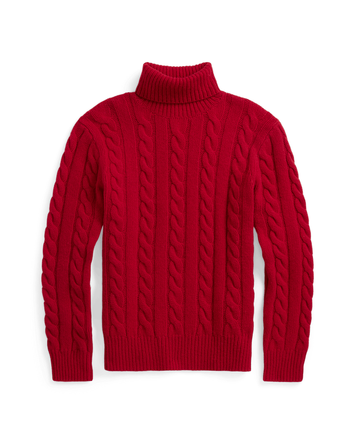 POLO RALPH LAUREN - Pull torsadé en laine et cachemire Rouge Park Av. - Lothaire
