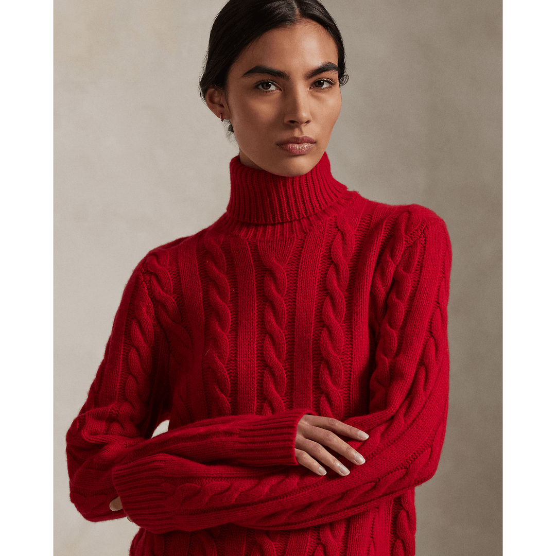 POLO RALPH LAUREN - Pull torsadé en laine et cachemire Rouge Park Av. - Lothaire
