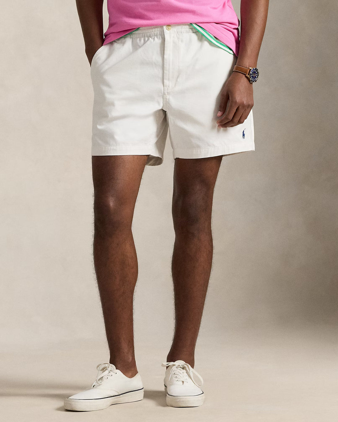 POLO RALPH LAUREN - Short chino Prepster stretch 6 pouces Blanc cassé - Lothaire