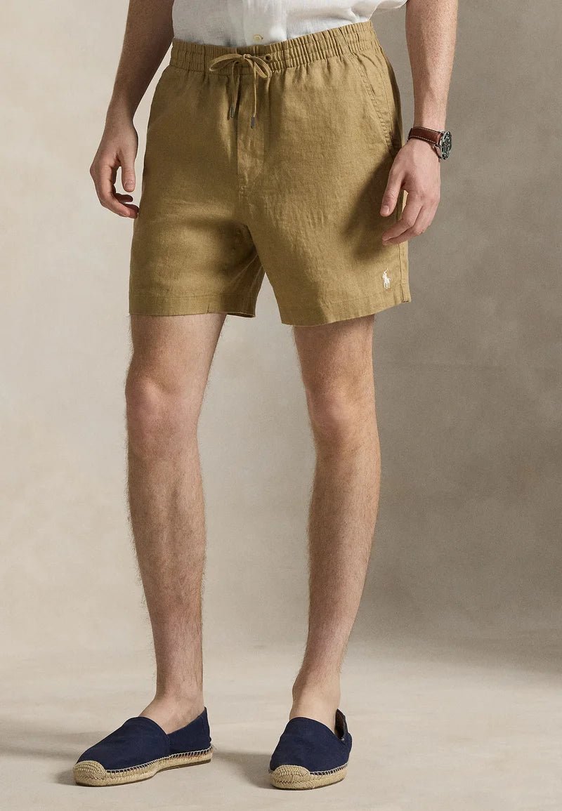 POLO RALPH LAUREN - Short en lin Polo Prepster 15 cm Marron café - Lothaire
