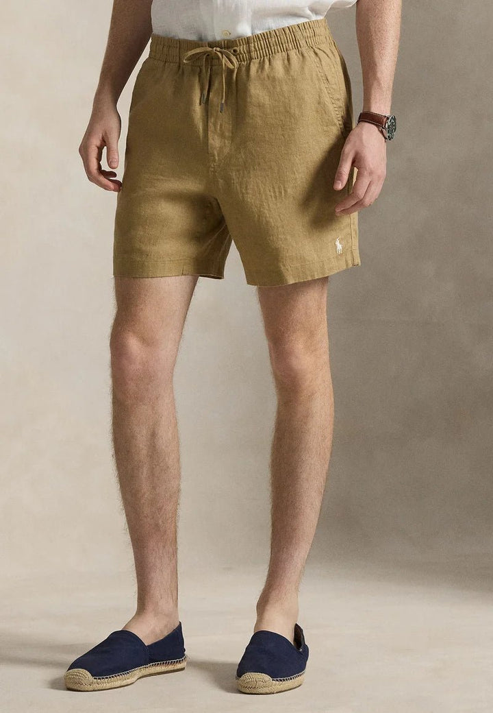 POLO RALPH LAUREN - Short en lin Polo Prepster 15 cm Marron café - Lothaire
