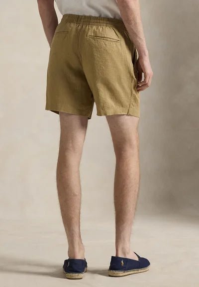 POLO RALPH LAUREN - Short en lin Polo Prepster 15 cm Marron café - Lothaire