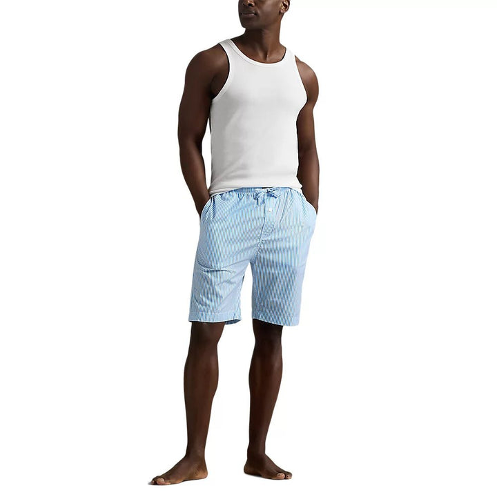 POLO RALPH LAUREN - Short en seersucker à rayures Blanches et bleues - Lothaire