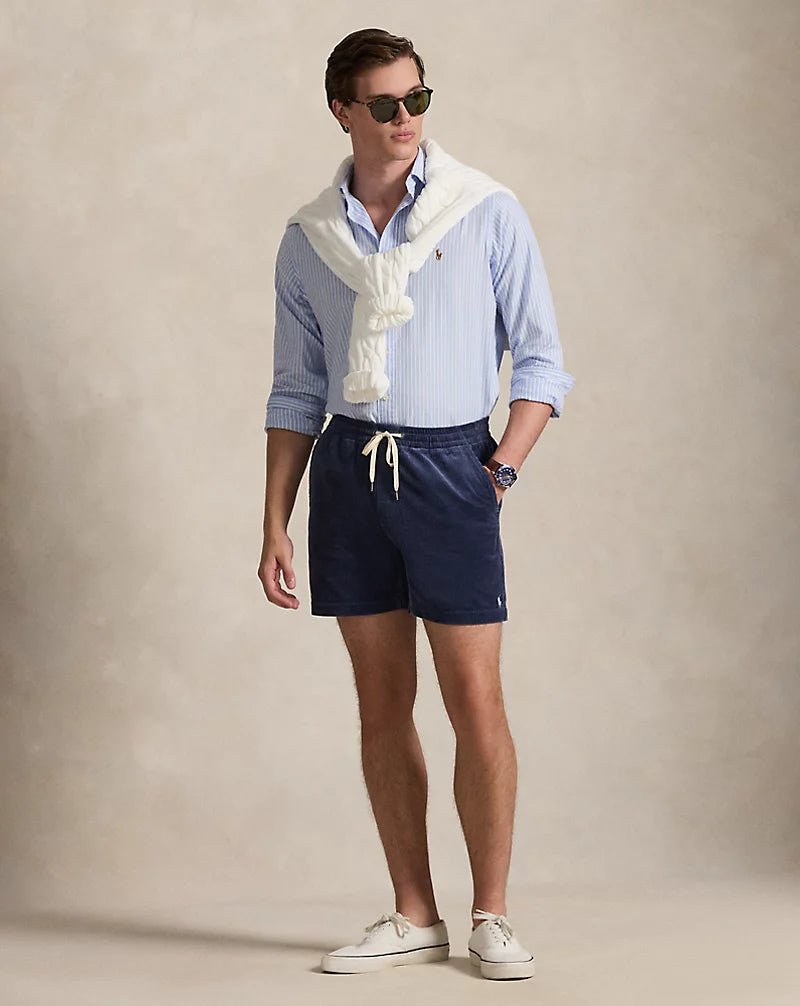 POLO RALPH LAUREN - Short Polo prepster en velours 15 cm Marine Boston - Lothaire