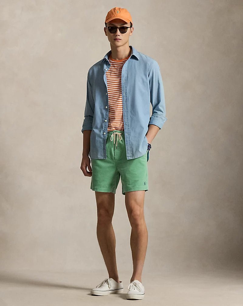 POLO RALPH LAUREN - Short Polo prepster en velours 15 cm Vert céladon - Lothaire