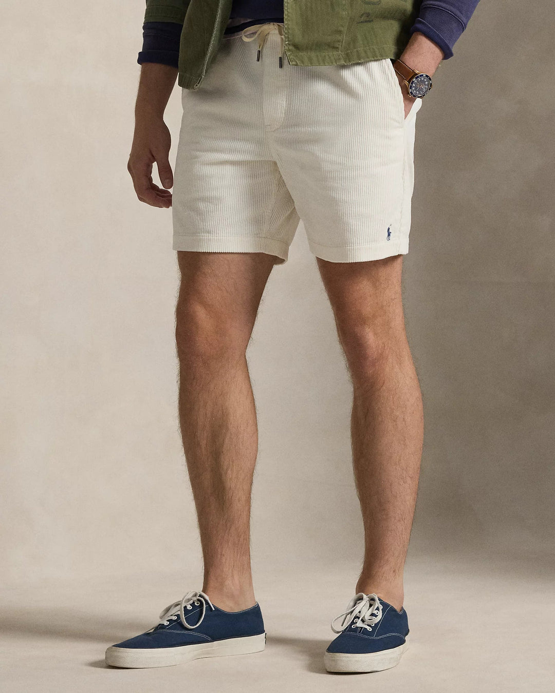 POLO RALPH LAUREN - Short Polo Prepster en velours 15,2 cm Blanc cocon - Lothaire