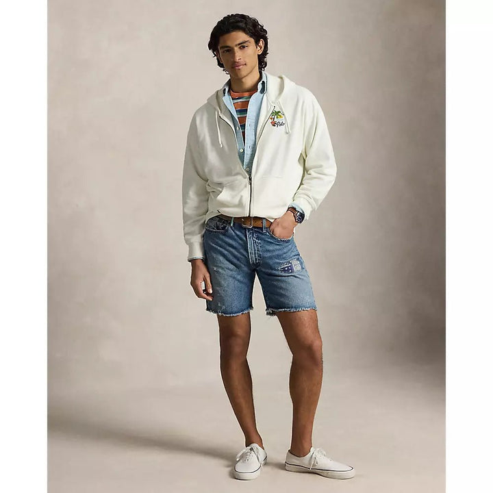 POLO RALPH LAUREN - Sweat à capuche brodé en éponge coupe décontractée Blanc cassé - Lothaire