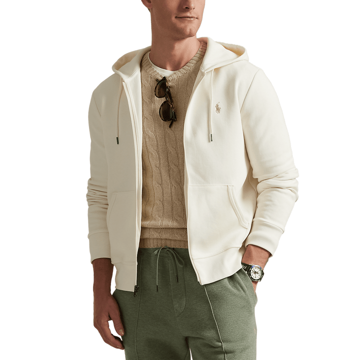 POLO RALPH LAUREN - Sweat à capuche en maille double Crème clair - Lothaire