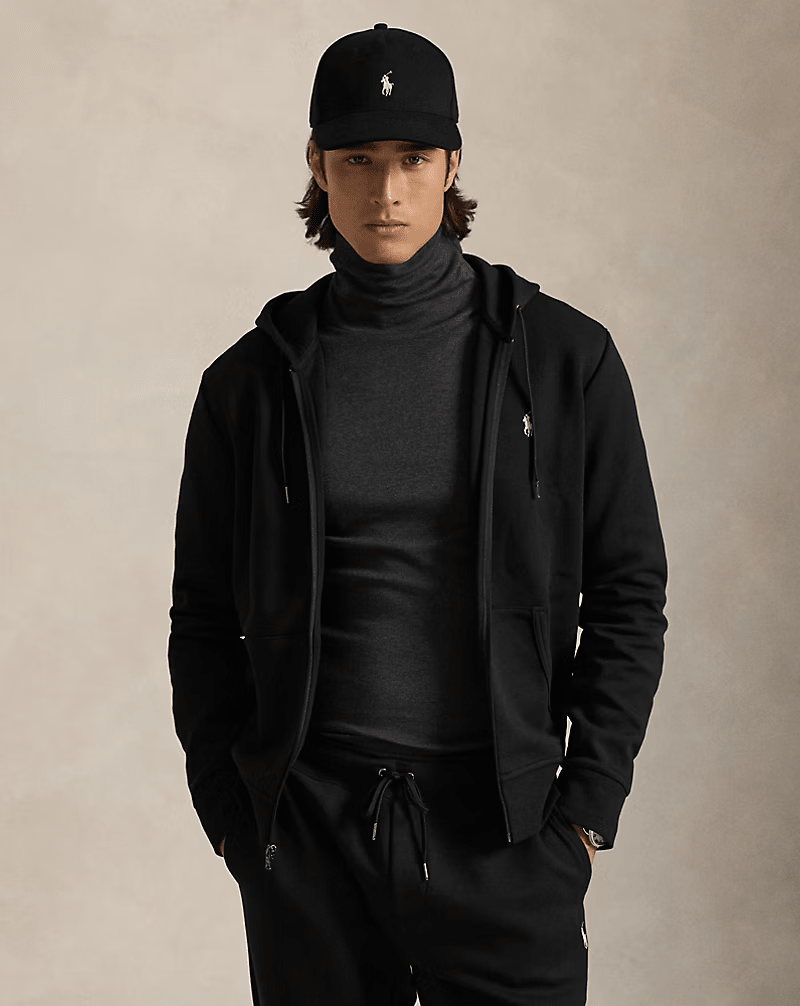POLO RALPH LAUREN - Sweat à capuche en maille double Noir - Lothaire