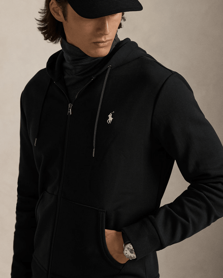 POLO RALPH LAUREN - Sweat à capuche en maille double Noir - Lothaire
