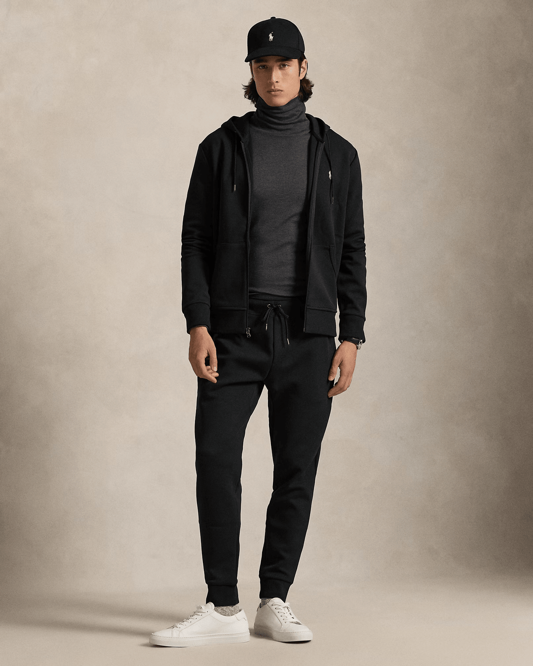 POLO RALPH LAUREN - Sweat à capuche en maille double Noir - Lothaire