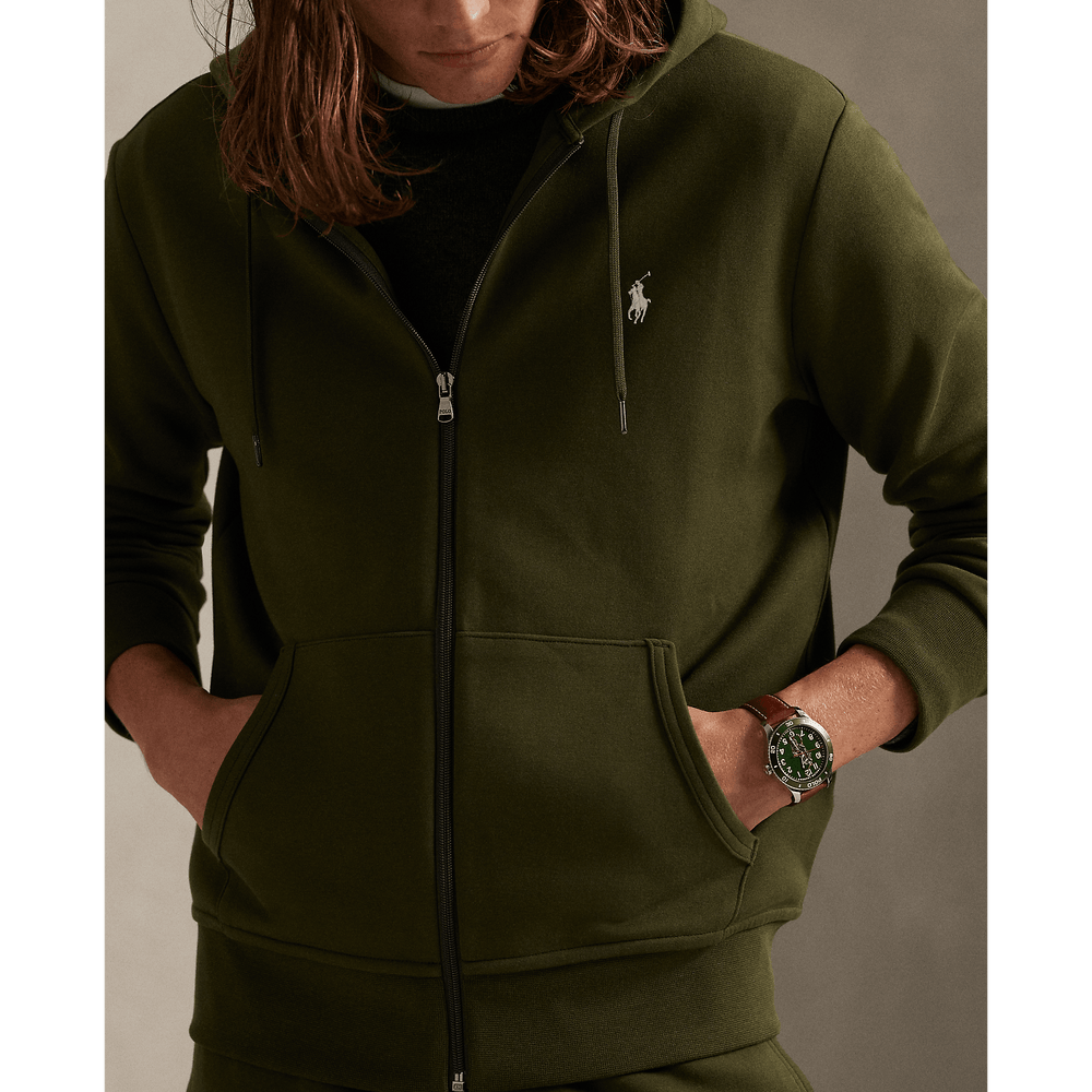 POLO RALPH LAUREN - Sweat à capuche en maille double Olive companie - Lothaire