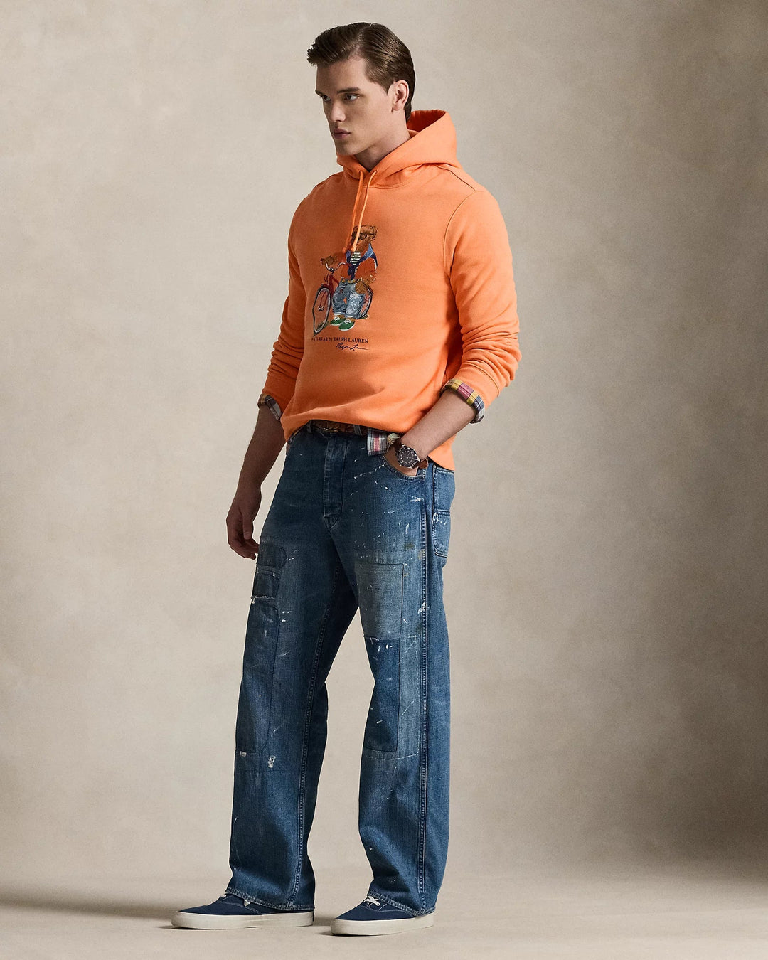 POLO RALPH LAUREN - Sweat à capuche Polo Bear en molleton Orange vif - Lothaire