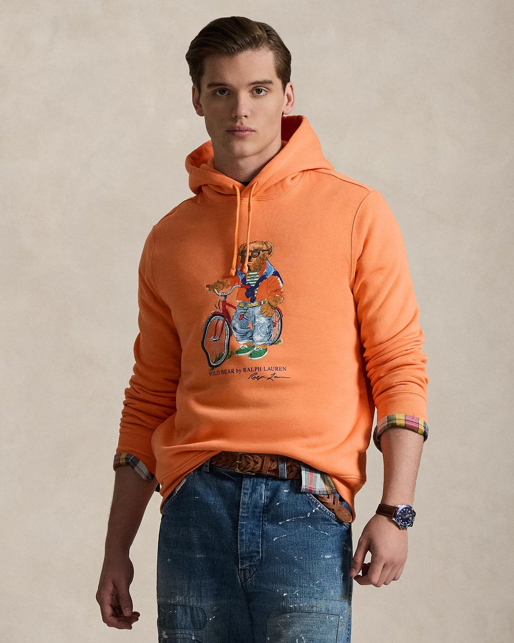 POLO RALPH LAUREN - Sweat à capuche Polo Bear en molleton Orange vif - Lothaire