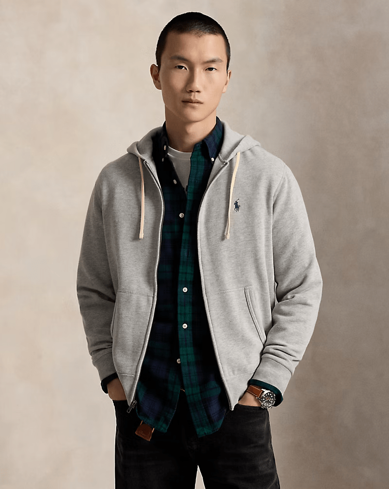 POLO RALPH LAUREN - Sweat à capuche RL en molleton Gris chiné - Lothaire