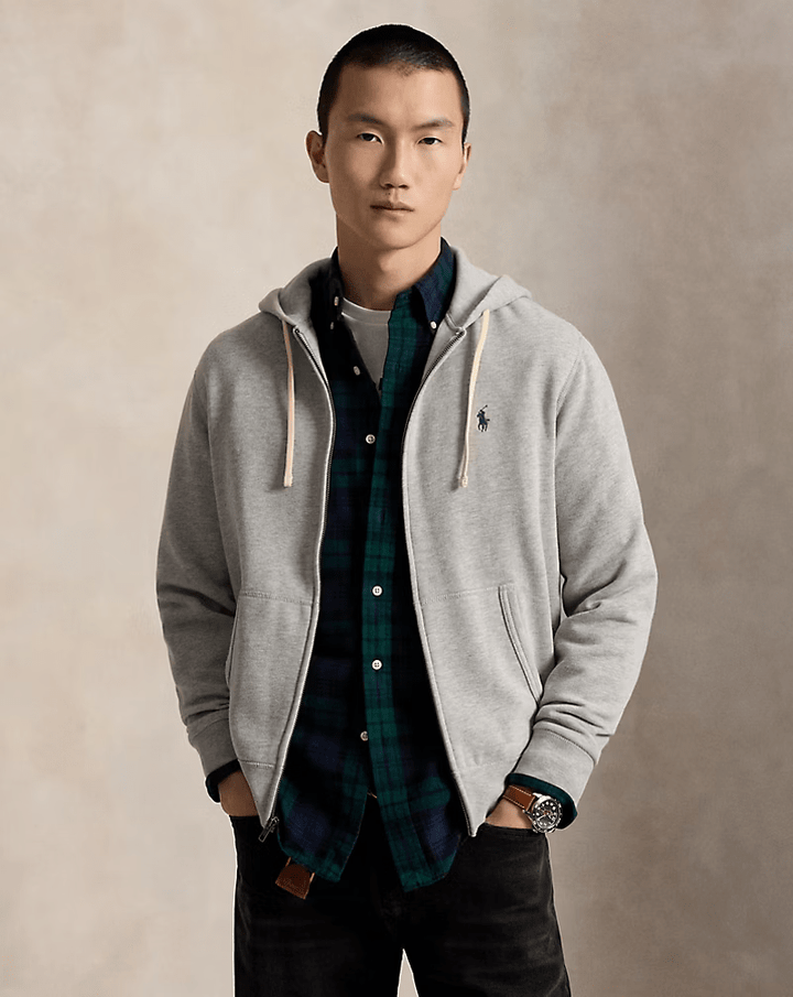 POLO RALPH LAUREN - Sweat à capuche RL en molleton Gris chiné - Lothaire