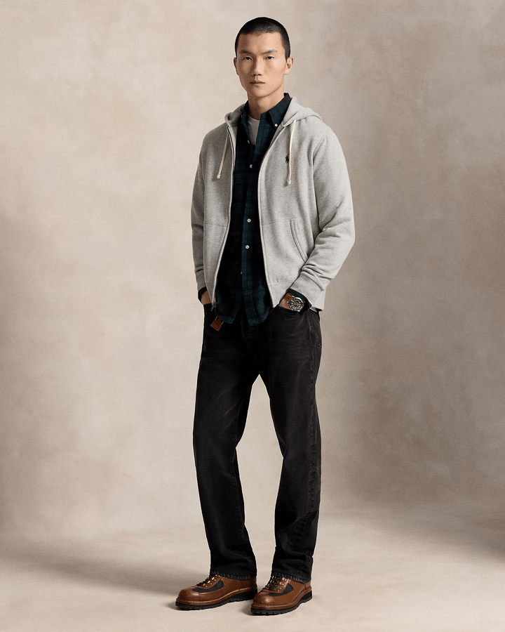 POLO RALPH LAUREN - Sweat à capuche RL en molleton Gris chiné - Lothaire