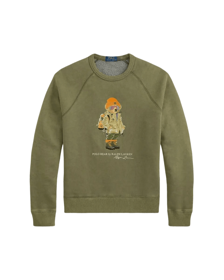 POLO RALPH LAUREN - Sweat-shirt col rond en coton mélangé Vert olive - Lothaire