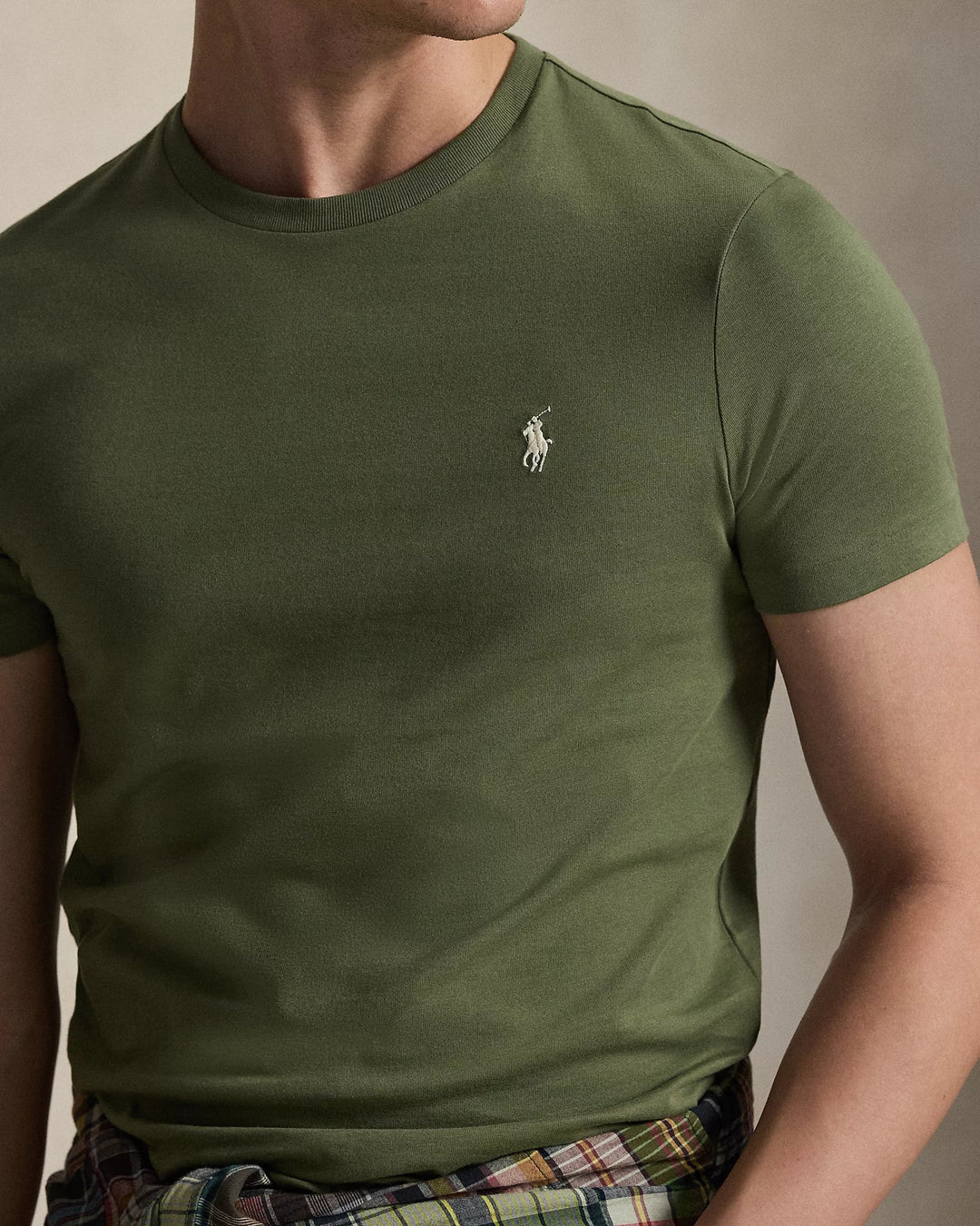 POLO RALPH LAUREN - T-shirt à col rond Custom Slim Fit Olive jardin - Lothaire