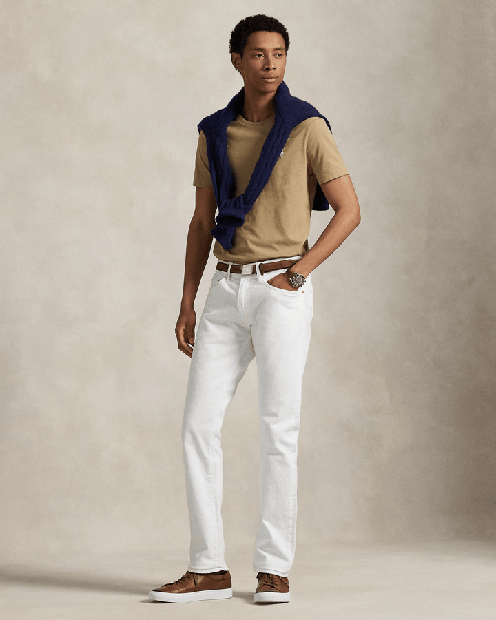 POLO RALPH LAUREN - T-shirt col rond en jersey Custom Slim Fit Beige sable - Lothaire