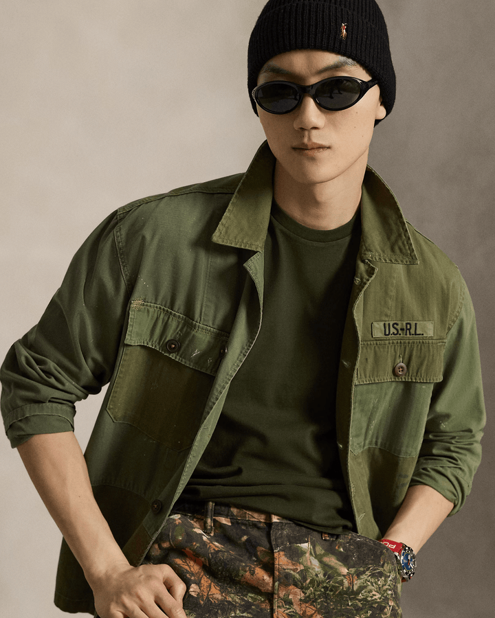 POLO RALPH LAUREN - T-shirt col rond en jersey Custom Slim Fit Vert olive - Lothaire