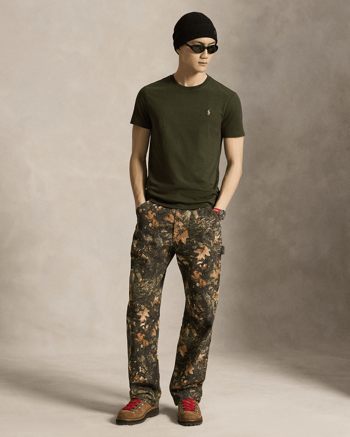 POLO RALPH LAUREN - T-shirt col rond en jersey Custom Slim Fit Vert olive - Lothaire