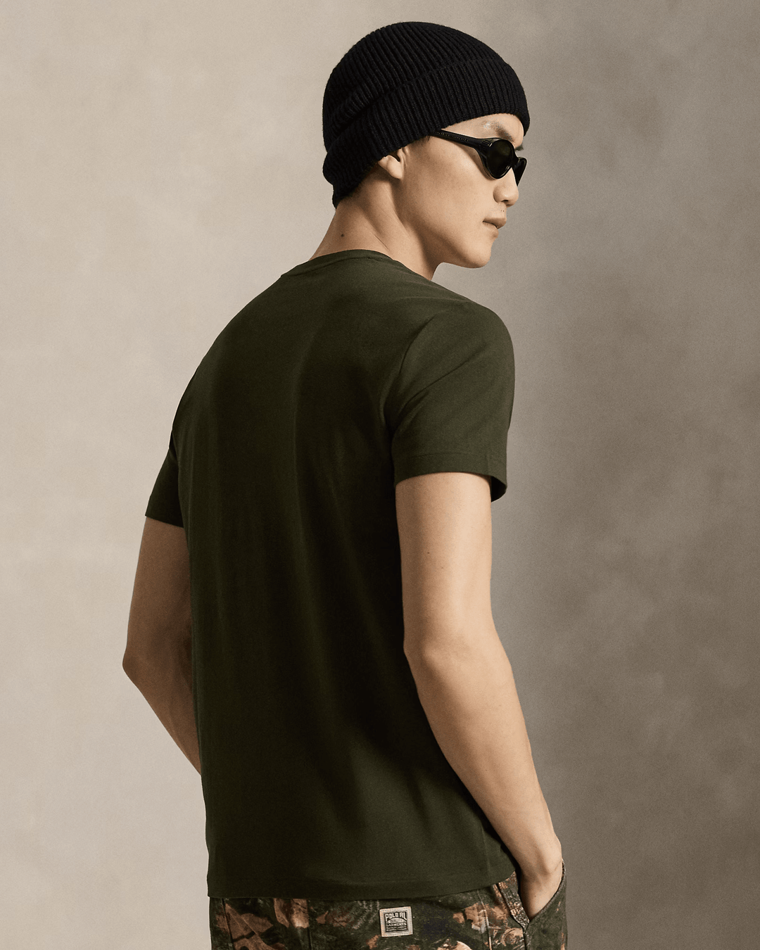 POLO RALPH LAUREN - T-shirt col rond en jersey Custom Slim Fit Vert olive - Lothaire