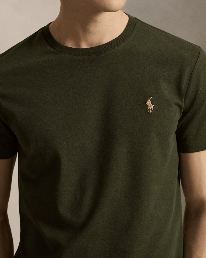 POLO RALPH LAUREN - T-shirt col rond en jersey Custom Slim Fit Vert olive - Lothaire